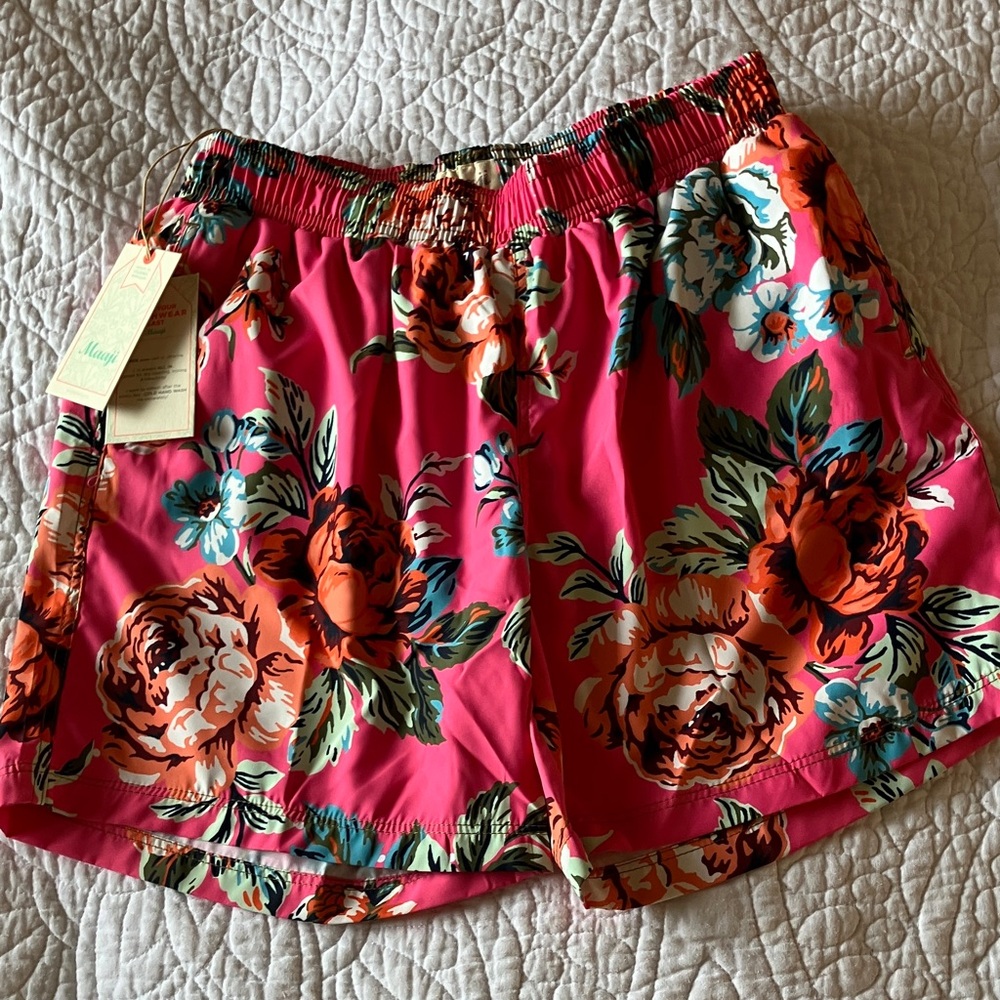 Maaji Pink Floral Athletic Shorts